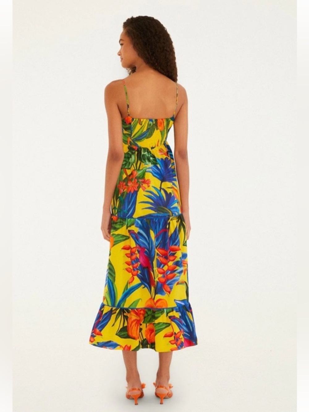 FARM RIO Bright Nature Yellow Maxi Dress  NWT Size S Small - Picture 3 of 3